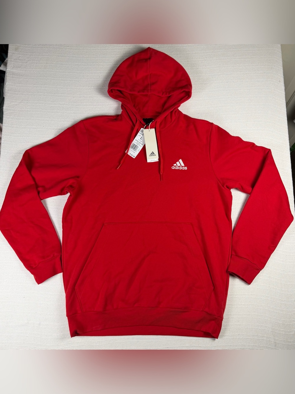 Adidas Men's Feel Cozy Pullover Fleece Hoodie Scarlet Size L NWT